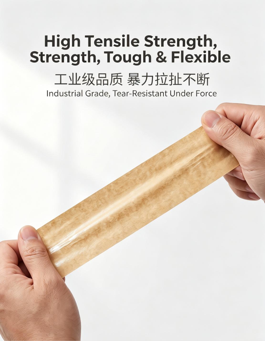 Waterproof PE Coated Self‑Adhesive Brown Kraft Paper