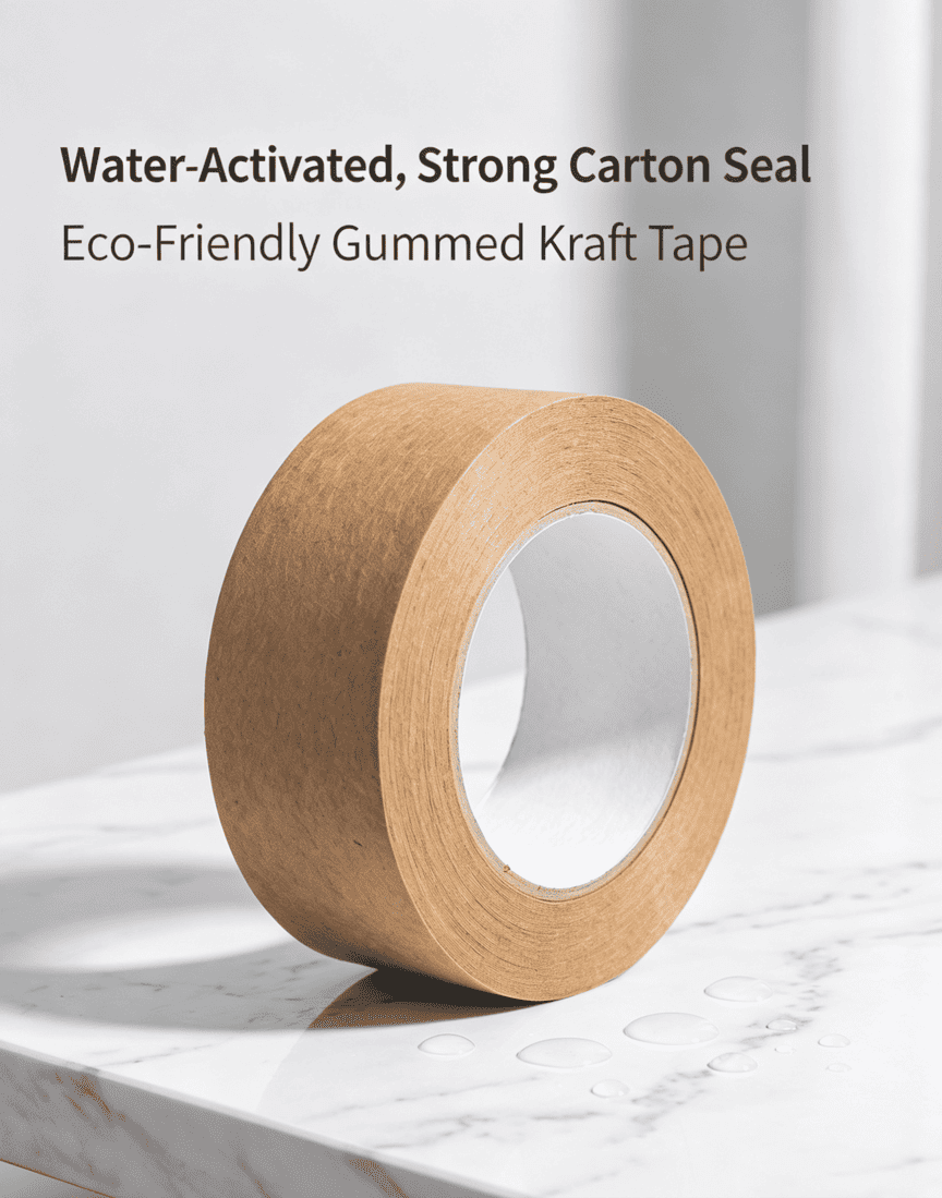 Eco-Friendly Water-Activated Brown Kraft Paper Tape