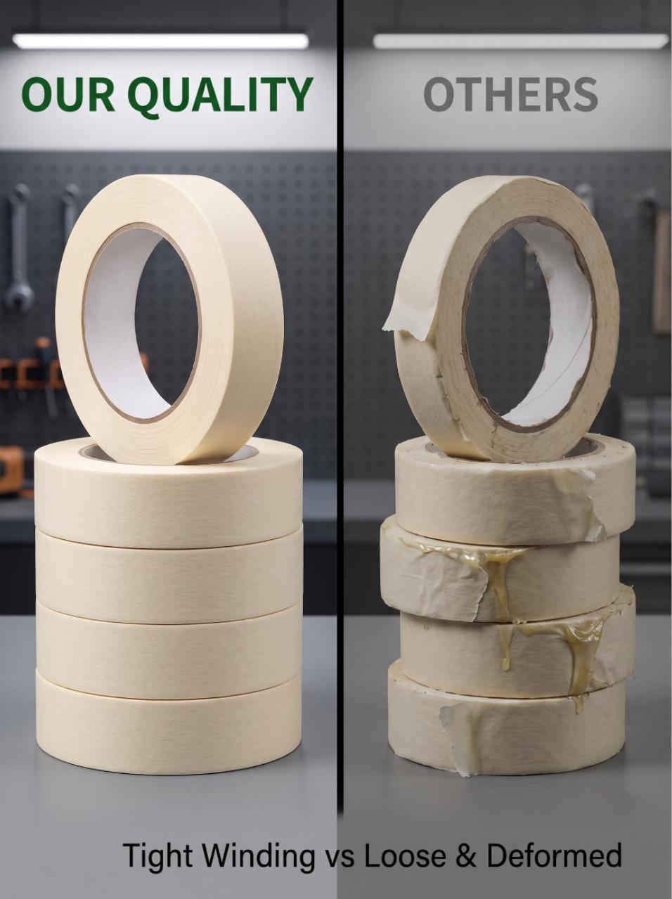 Writable White Crepe Paper masking Tape for Spray Masking, Curves & Corners Writable White Crepe Paper masking Tape for Spray Masking, Curves & Corners