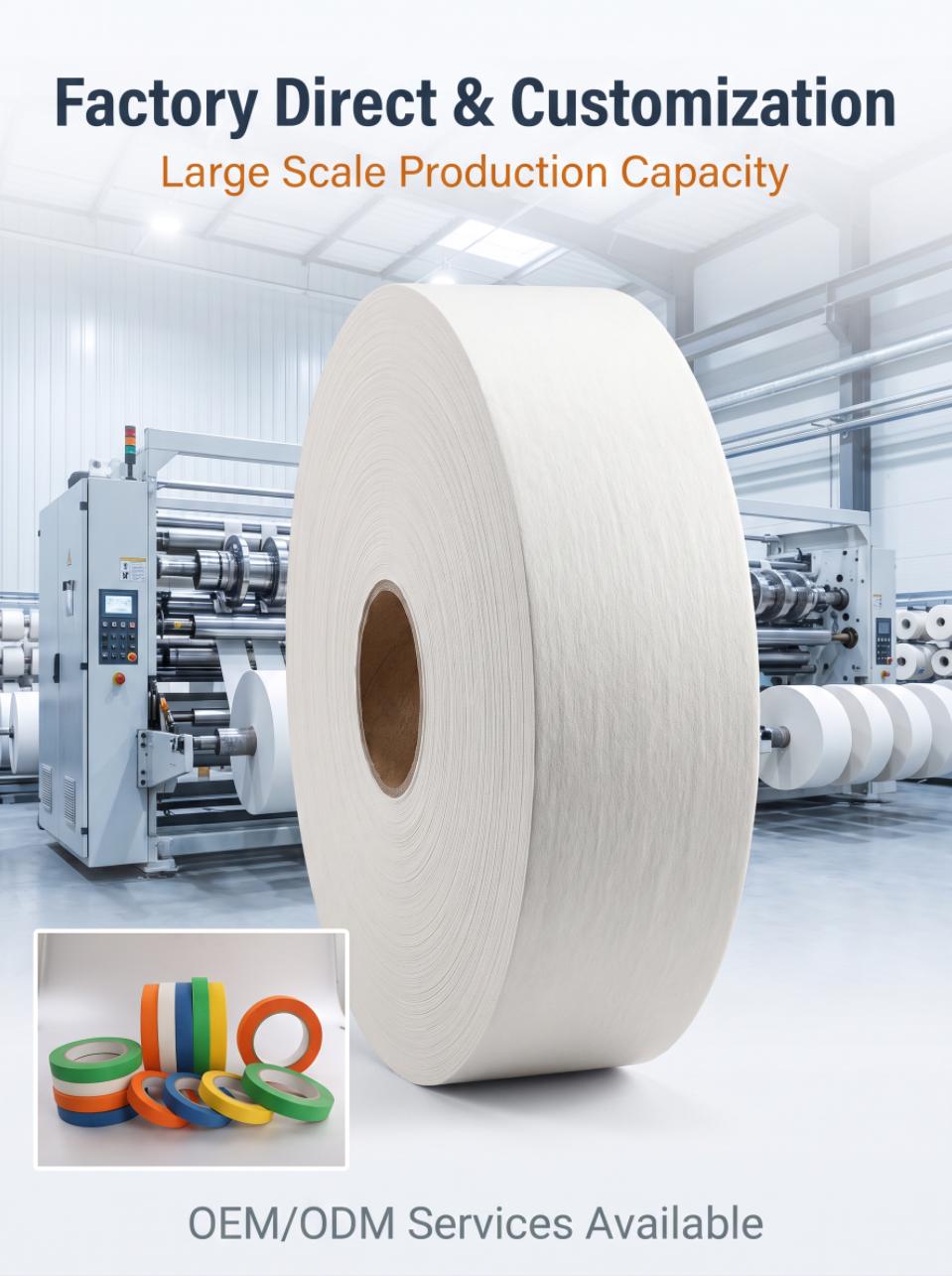 120°C High-Temperature UV-Resistant Crepe Paper Masking Tape