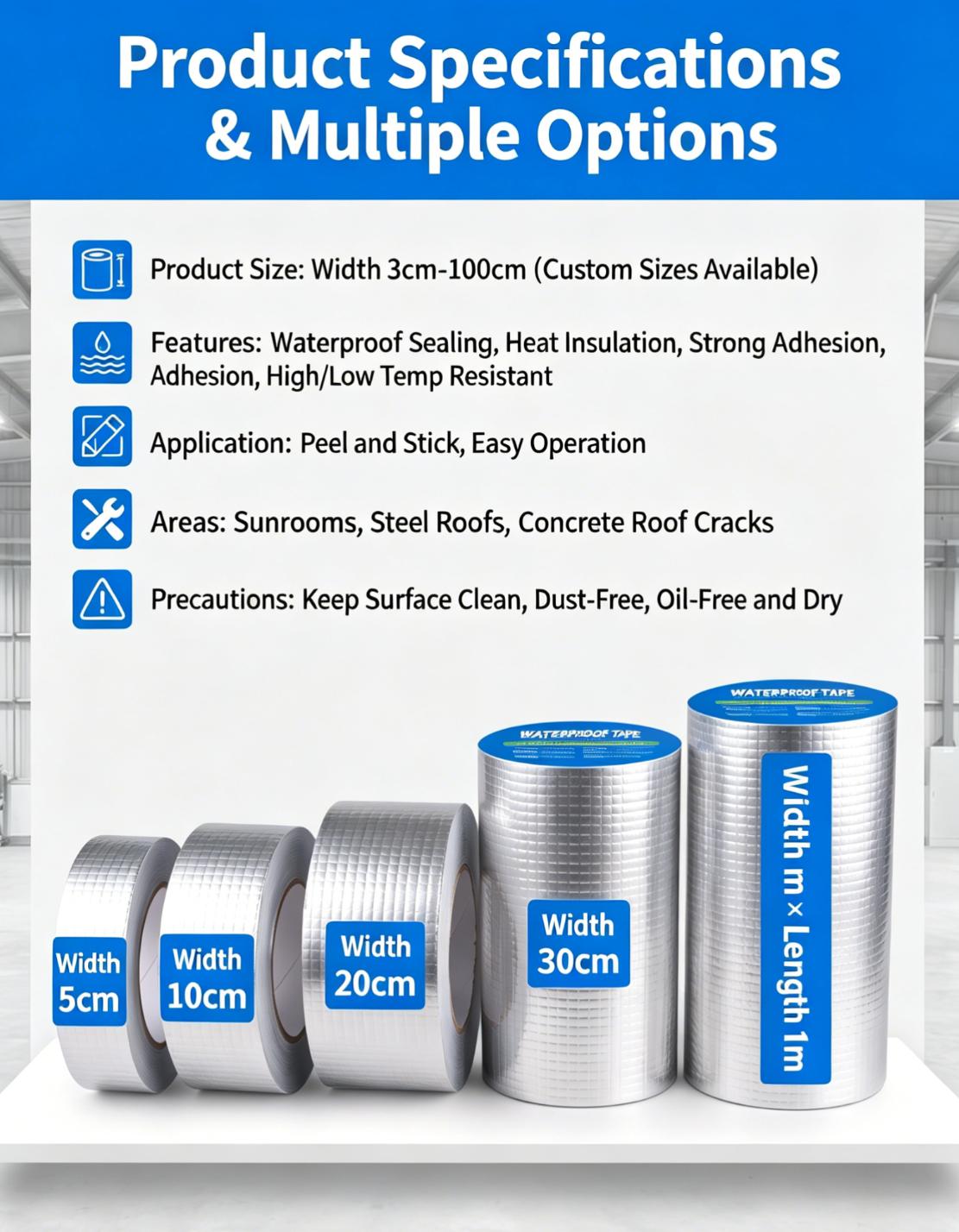 Super Sticky Leak‑Proof Butyl Tape for Roof Cracks, Gutter, Marine Repair