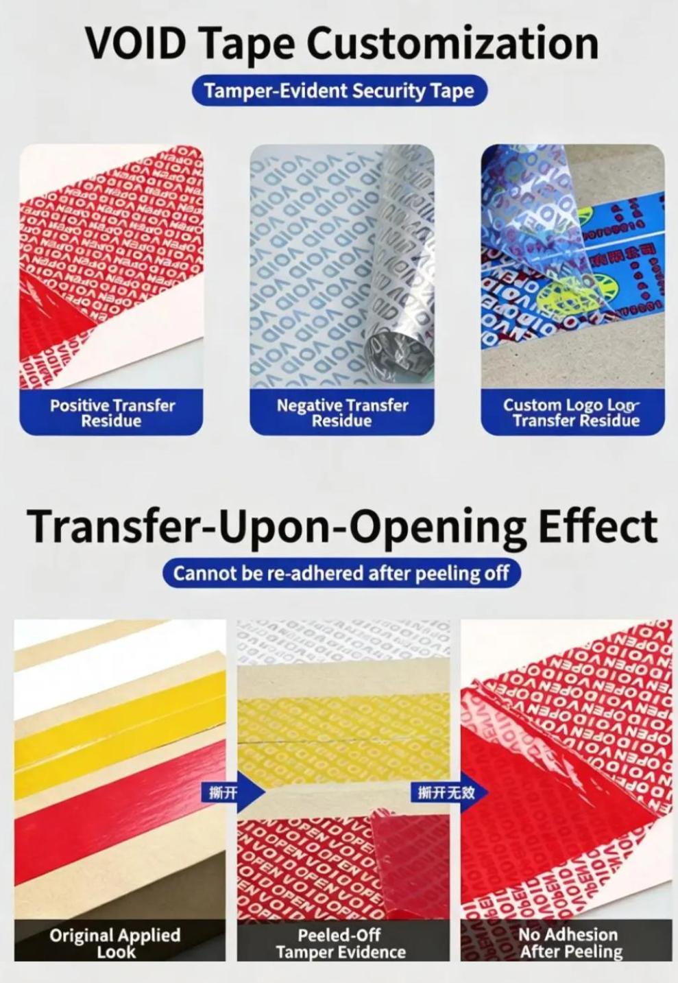 Anti-Counterfeit Sealing Tamper Evident VOID Security Tape