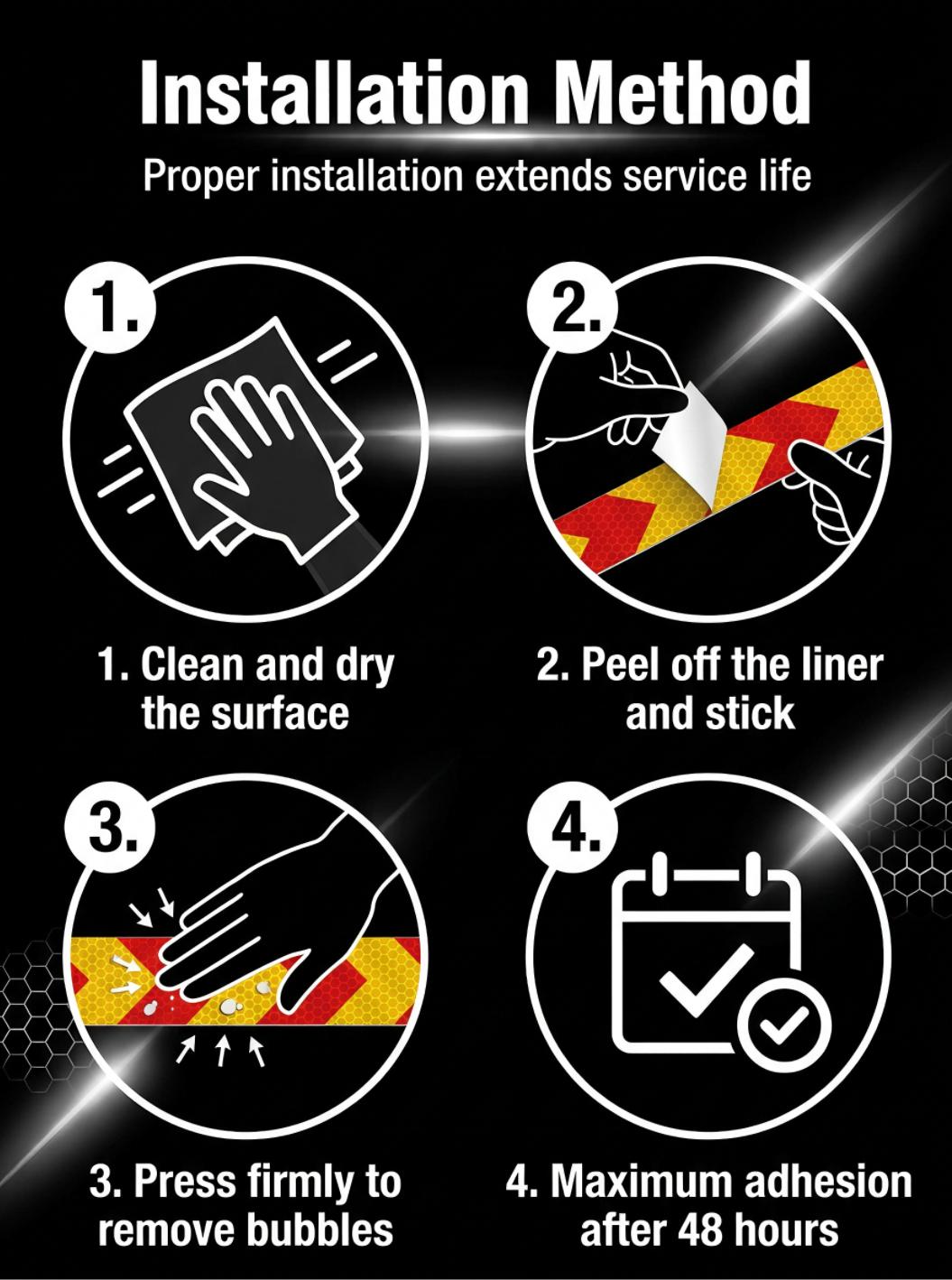 High Visibility PVC Reflective Adhesive Tape for Car Truck Trailer Safety Warning
