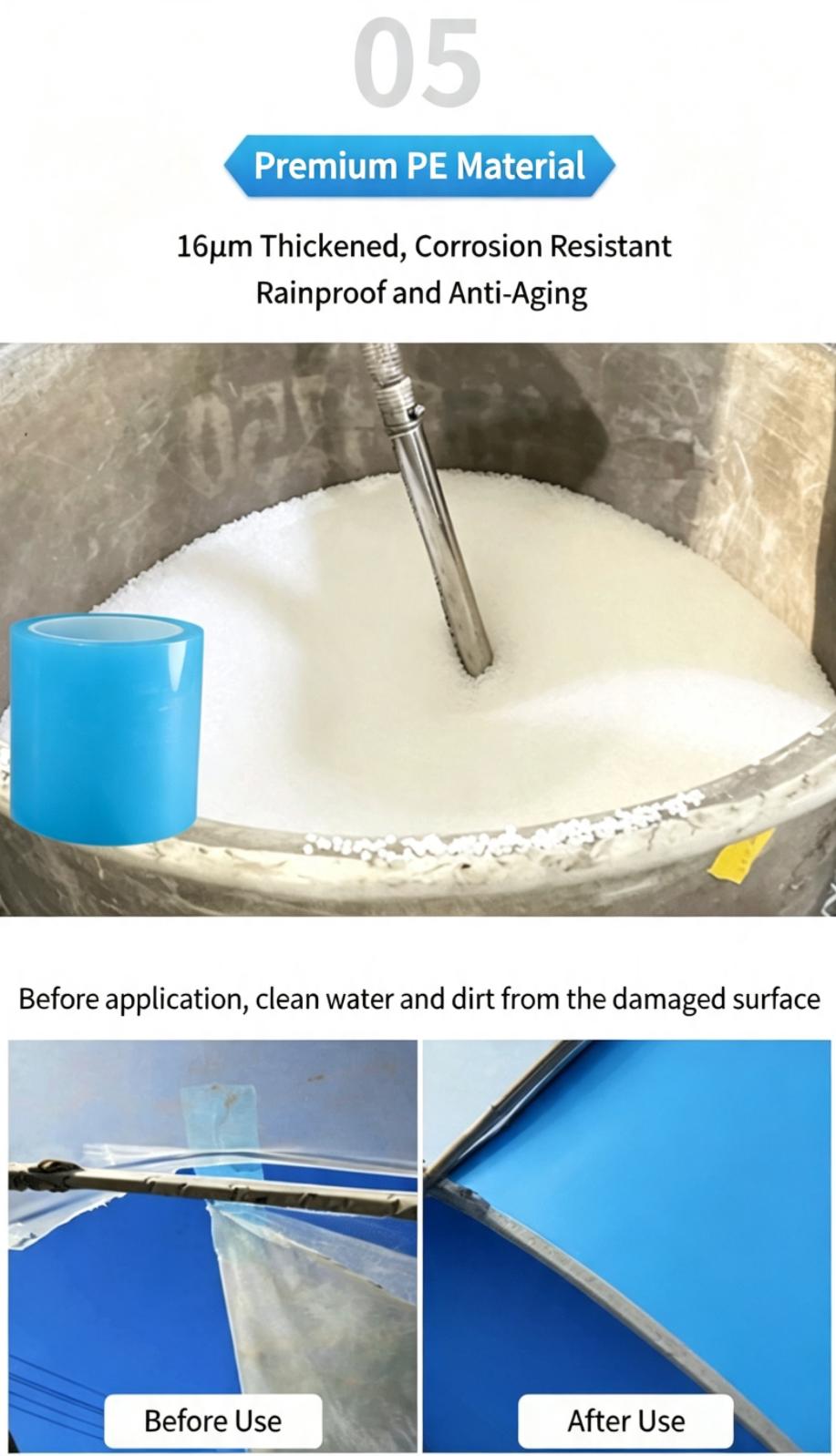Waterproof UV‑Resistant Cold‑Heat Resistant PE Greenhouse Film Repair Tape 